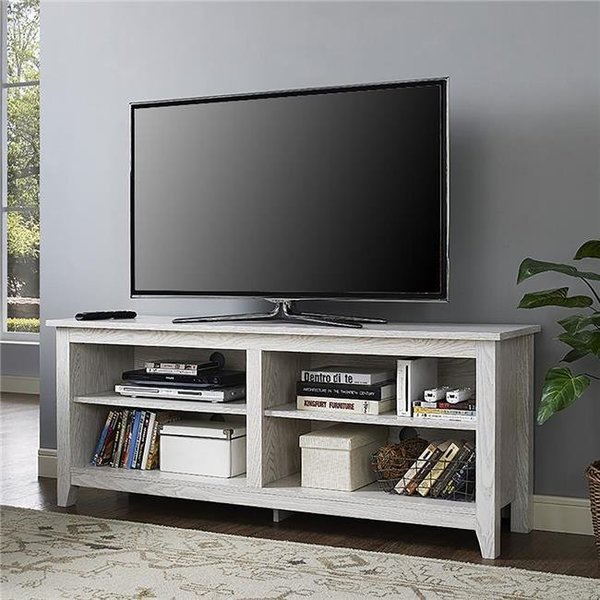 Walker Edison Furniture Walker Edison W58CSPWW 58 in. Wood TV Media Stand Storage Console - White W58CSPWW